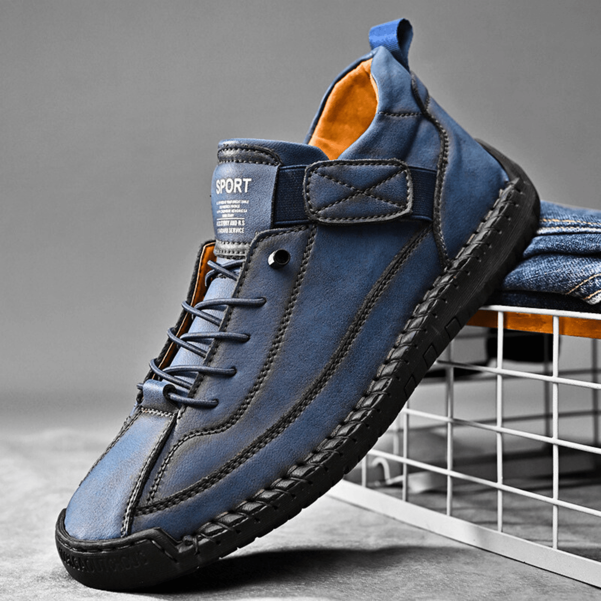 Herren Sneaker mit praktischem Klettverschluss und sportlichem Design | A&B - 4 - Annoboutique