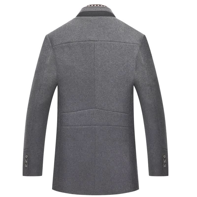 Herrenmantel mit modernem Schnitt und abnehmbarem Kragen | A&B - 8 - Annoboutique