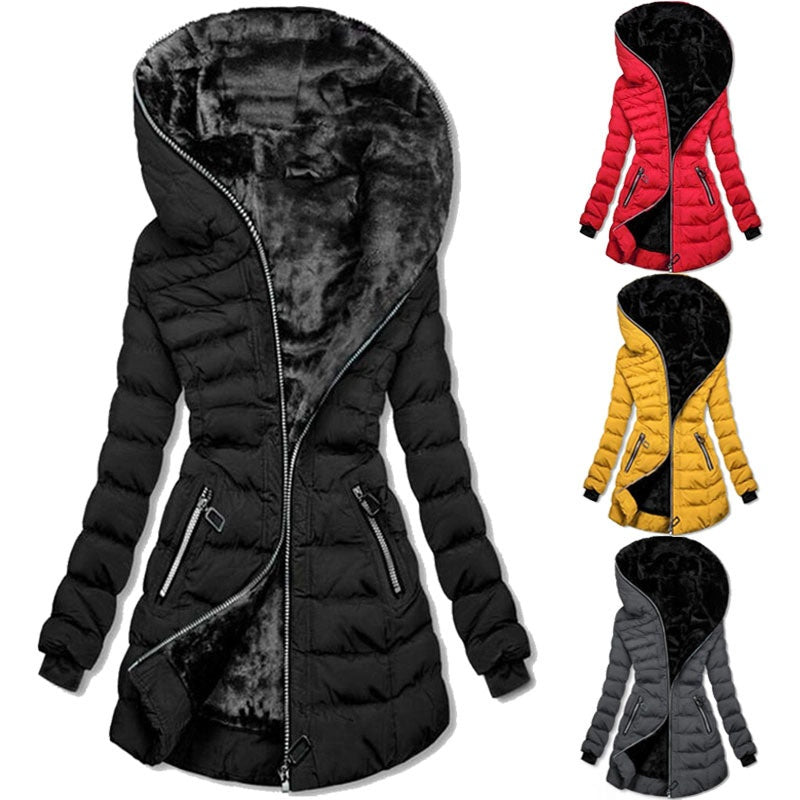 Damen Winterjacke mit Kapuze und tailliertem Schnitt | A&B - 1 - Annoboutique