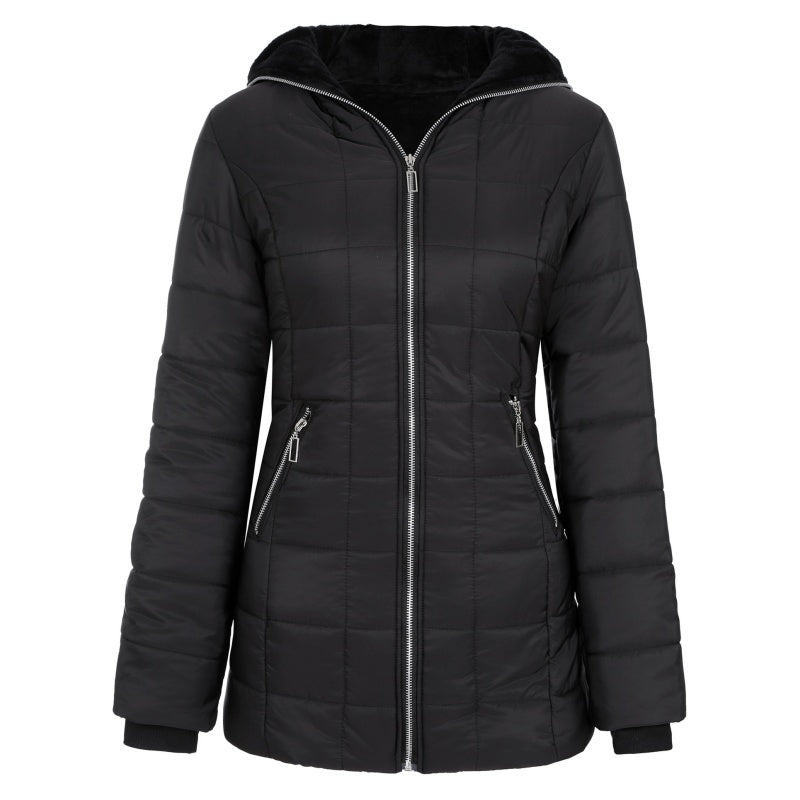 Damen Winterjacke mit Kapuze und tailliertem Schnitt | A&B - 3 - Annoboutique
