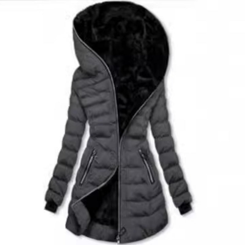 Damen Winterjacke mit Kapuze und tailliertem Schnitt | A&B - 8 - Annoboutique