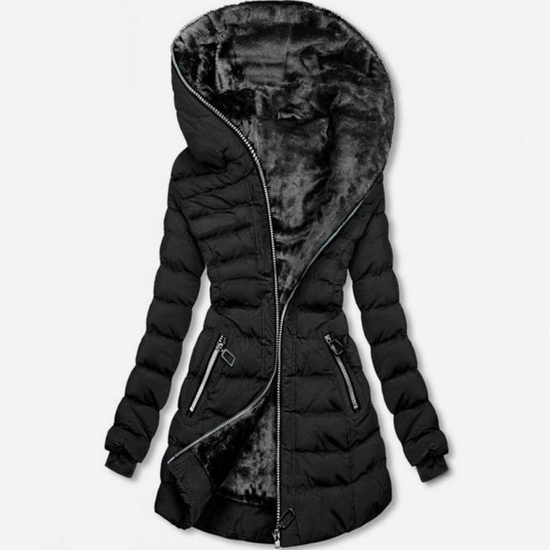 Damen Winterjacke mit Kapuze und tailliertem Schnitt | A&B - 11 - Annoboutique