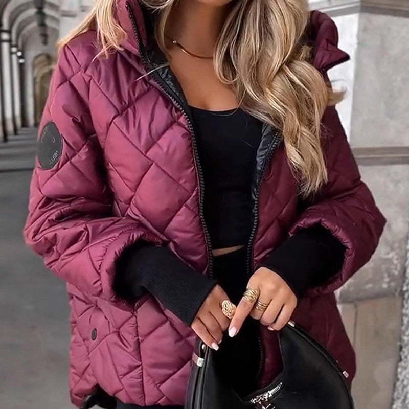 Damen Steppjacke mit Kapuze und lässiger Passform | A&B - 1 - Annoboutique