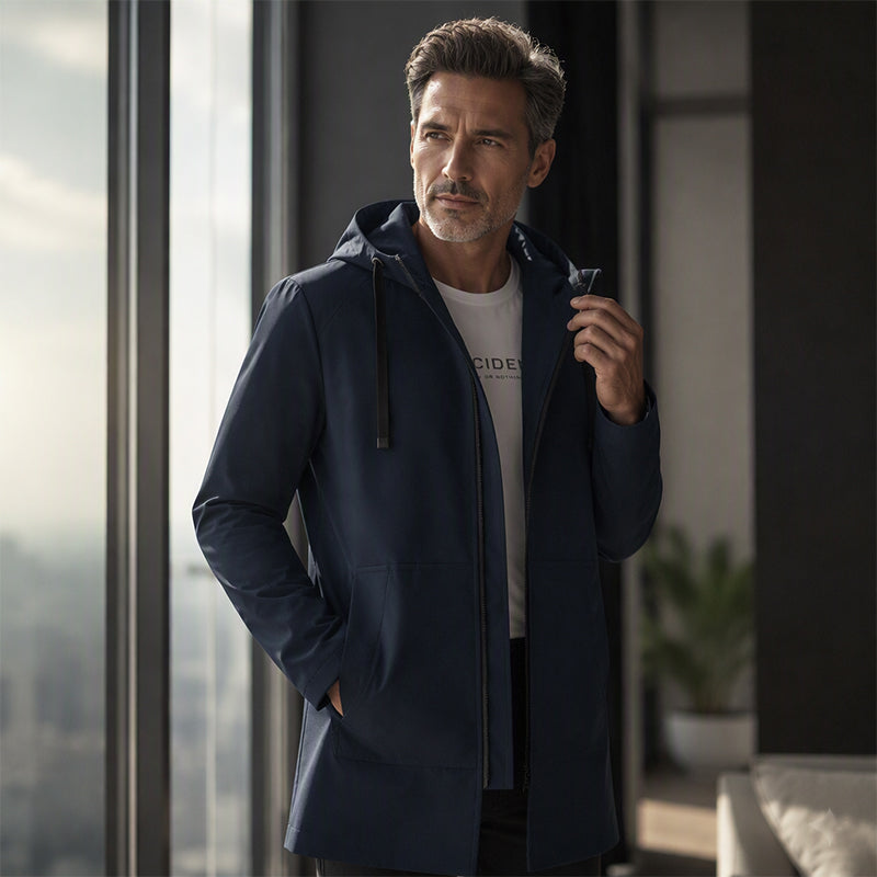Herrenjacke mit Kapuze – Moderner Mid-Längen Schnitt für vielseitige Looks | A&B - 2 - Annoboutique