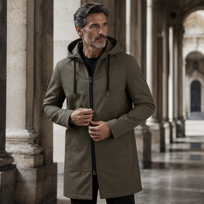 Herrenjacke mit Kapuze – Moderner Mid-Längen Schnitt für vielseitige Looks | A&B - 4 - Annoboutique