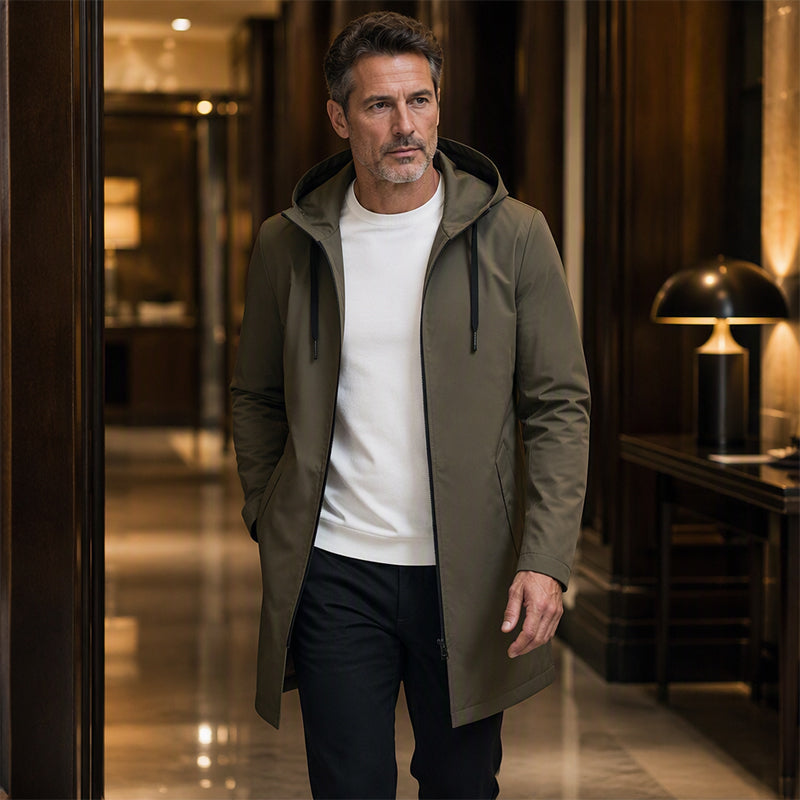 Herrenjacke mit Kapuze – Moderner Mid-Längen Schnitt für vielseitige Looks | A&B - 7 - Annoboutique