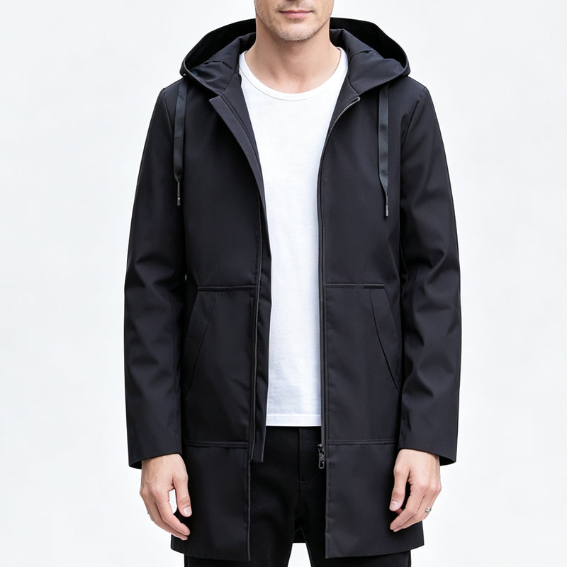 Herrenjacke mit Kapuze – Moderner Mid-Längen Schnitt für vielseitige Looks | A&B - 10 - Annoboutique