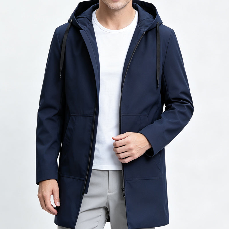 Herrenjacke mit Kapuze – Moderner Mid-Längen Schnitt für vielseitige Looks | A&B - 11 - Annoboutique