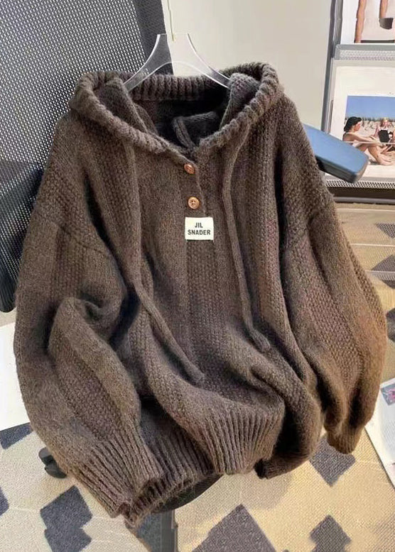 Pullover Damen mit Kapuze und Knopfdetails | A&B - 1 - Annoboutique