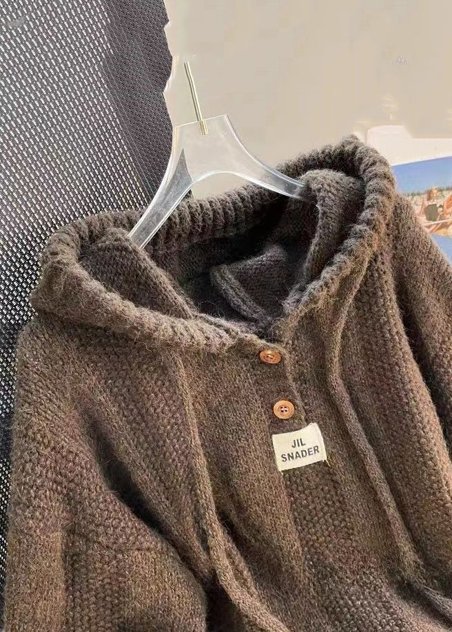 Pullover Damen mit Kapuze und Knopfdetails | A&B - 3 - Annoboutique