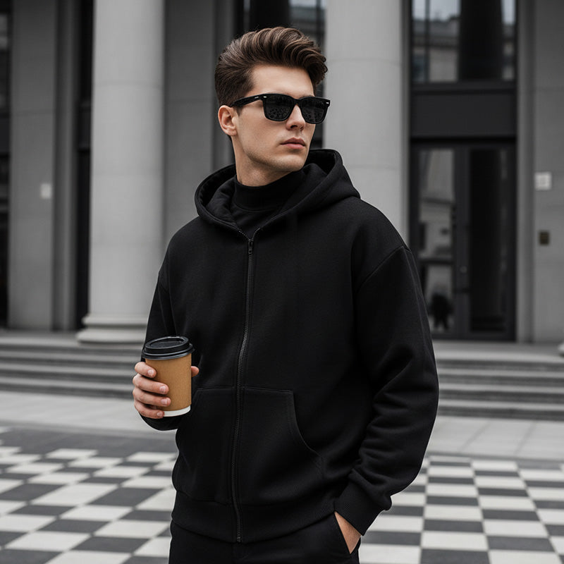 Hoodie Herren mit geräumiger Kapuze und praktischer Tasche | A&B - 2 - Annoboutique