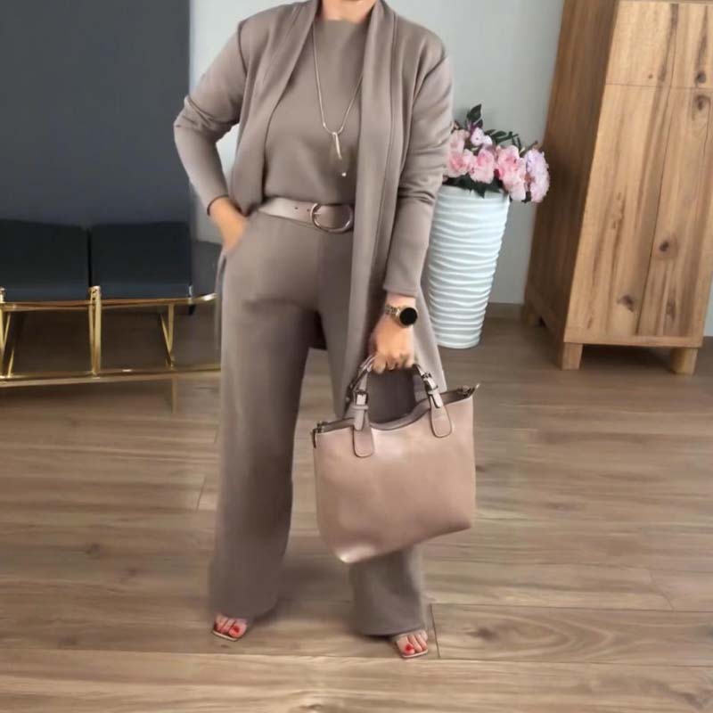 Lounge Set Damen mit Cardigan und weitem Schnitt | A&B - 3 - Annoboutique