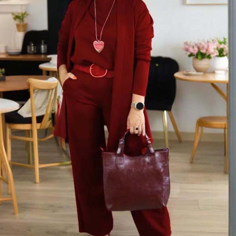 Lounge Set Damen mit Cardigan und weitem Schnitt | A&B - 5 - Annoboutique