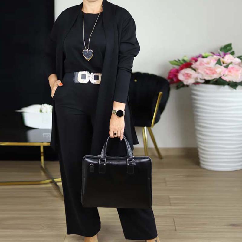 Lounge Set Damen mit Cardigan und weitem Schnitt | A&B - 6 - Annoboutique