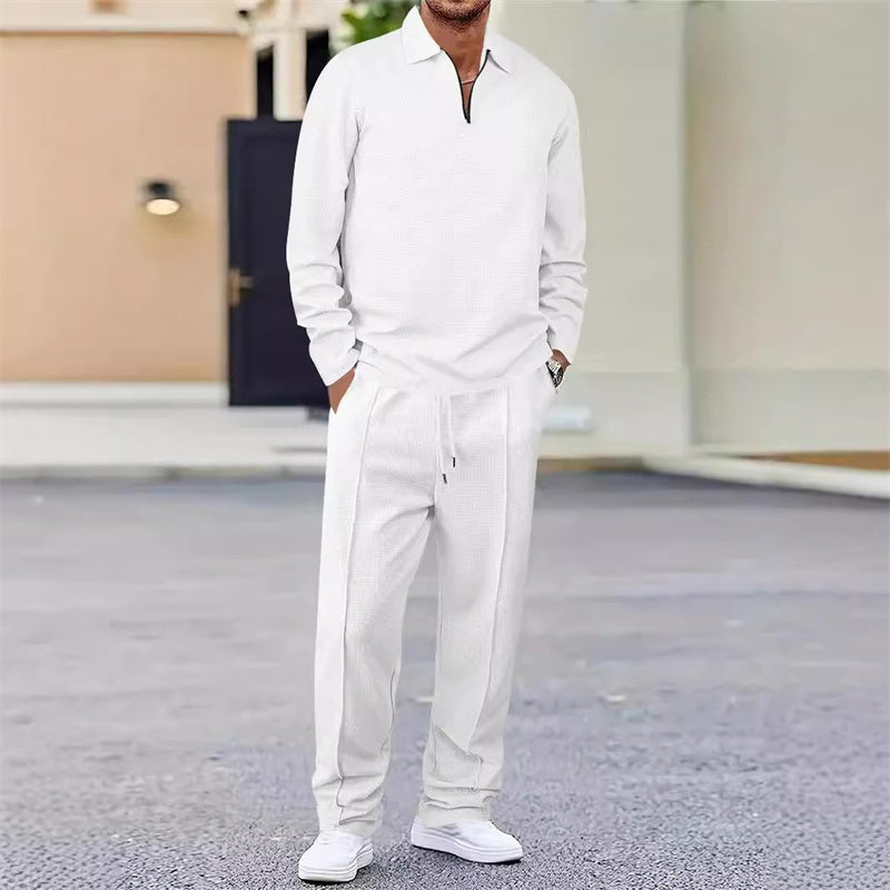 Modisches Herren Outfit: Quarter-Zip Sweatshirt & lockere Hose | A&B - 1 - Annoboutique