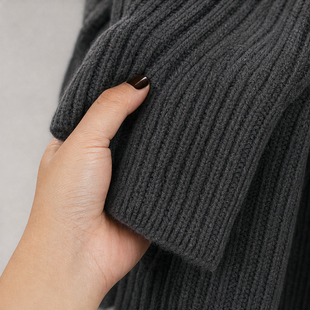Damen Kleid mit hohem Kragen und lässigem Schnitt | A&B - 10 - Annoboutique