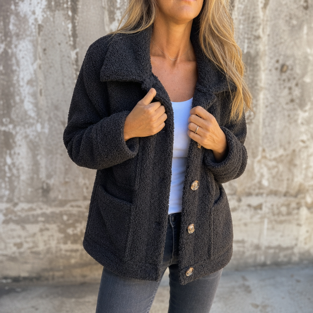 Damenjacke im lässigen Stil mit Knopfdetails | A&B - 2 - Annoboutique