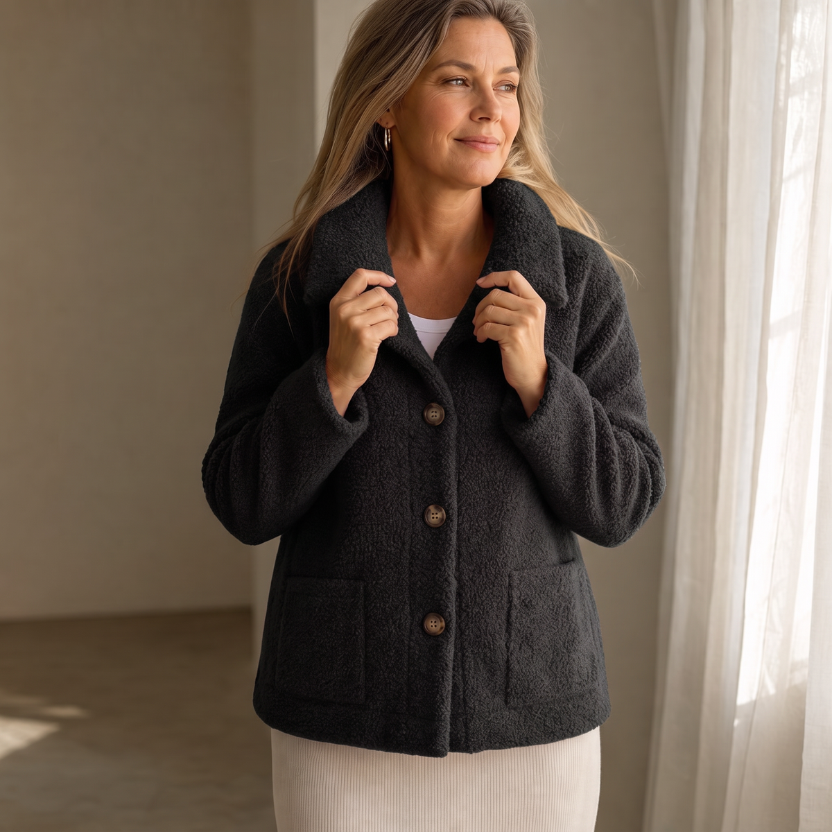 Damenjacke im lässigen Stil mit Knopfdetails | A&B - 3 - Annoboutique