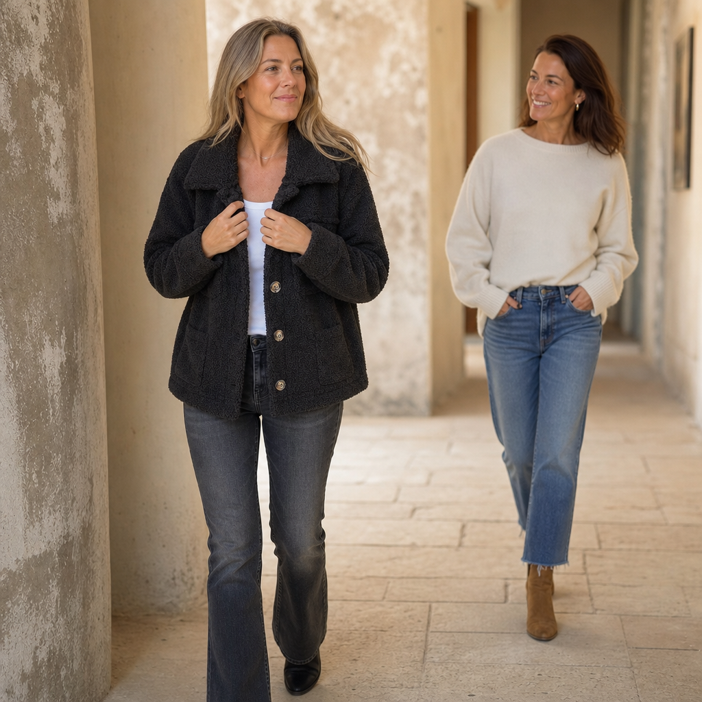 Damenjacke im lässigen Stil mit Knopfdetails | A&B - 4 - Annoboutique