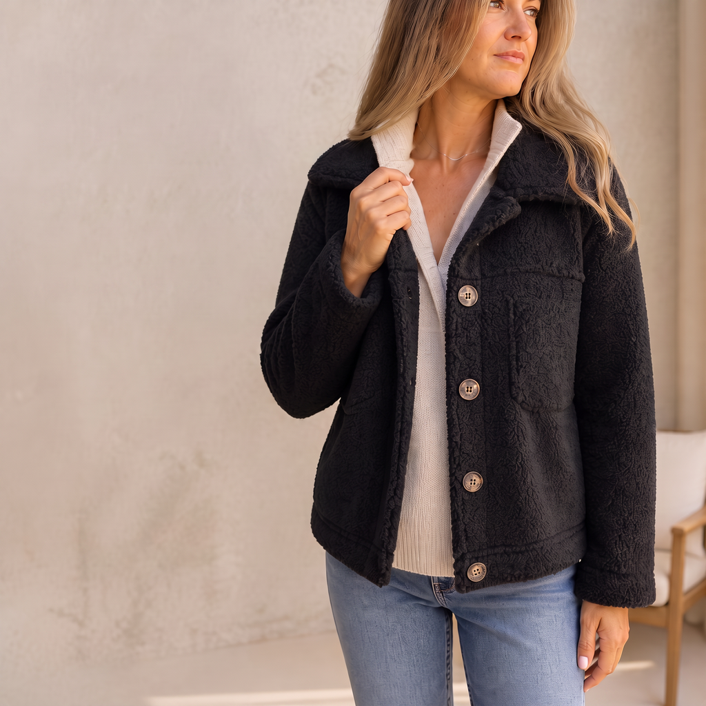 Damenjacke im lässigen Stil mit Knopfdetails | A&B - 6 - Annoboutique