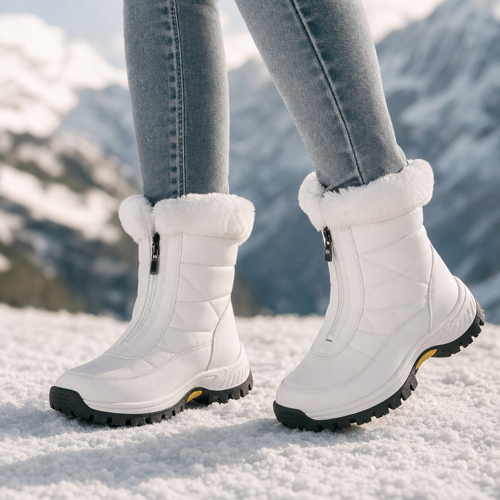 Damen Boots mit Reißverschluss und weichem Kragen | A&B - 1 - Annoboutique