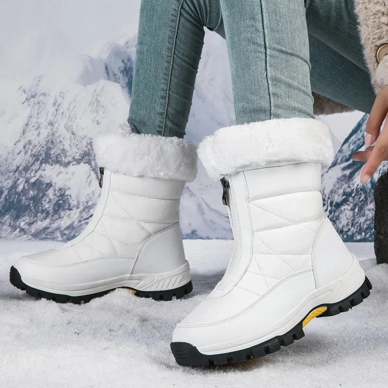 Damen Boots mit Reißverschluss und weichem Kragen | A&B - 6 - Annoboutique