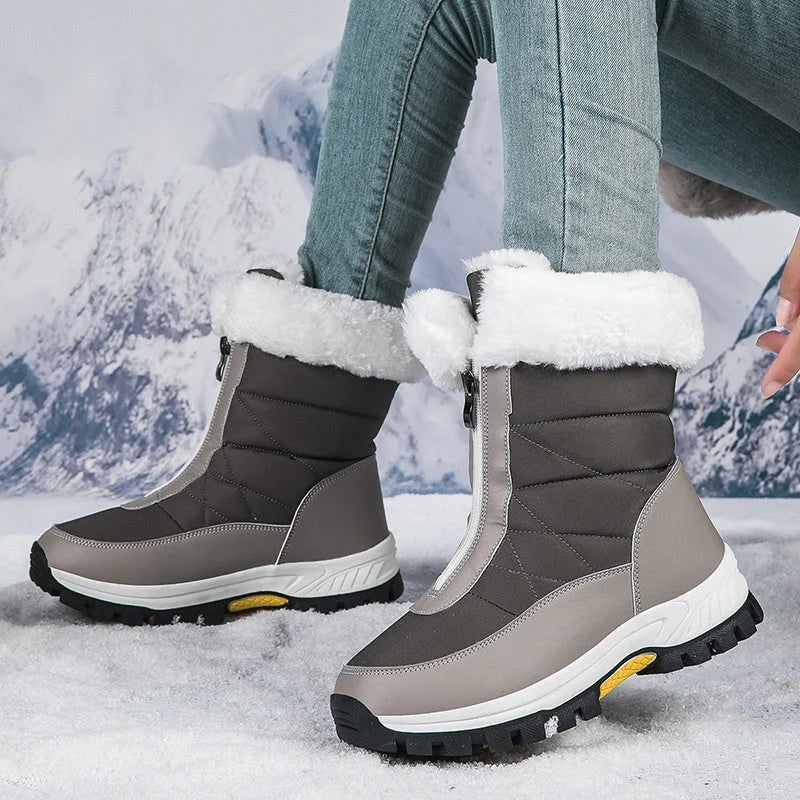 Damen Boots mit Reißverschluss und weichem Kragen | A&B - 7 - Annoboutique