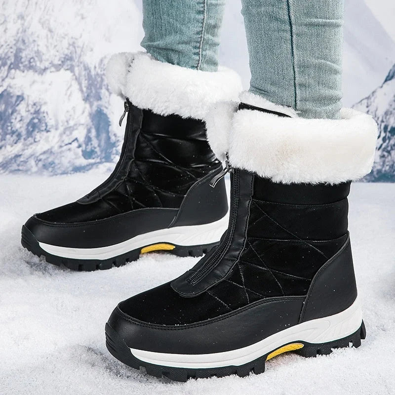 Damen Boots mit Reißverschluss und weichem Kragen | A&B - 8 - Annoboutique