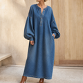 Luftiges Maxikleid für Damen mit Knopfdesign - J&B - 1 - Annoboutique