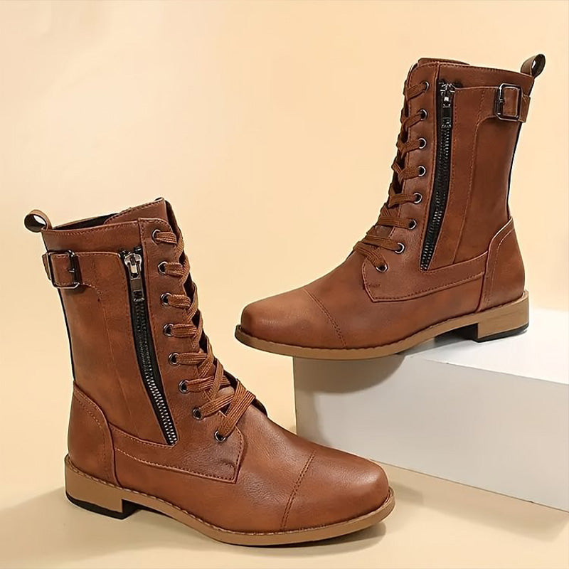 Damen Boots mit lässigem Design und praktischem Reißverschluss | A&B - 1 - Annoboutique