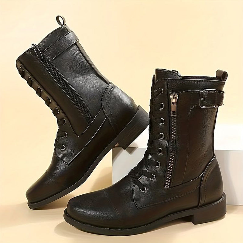 Damen Boots mit lässigem Design und praktischem Reißverschluss | A&B - 2 - Annoboutique