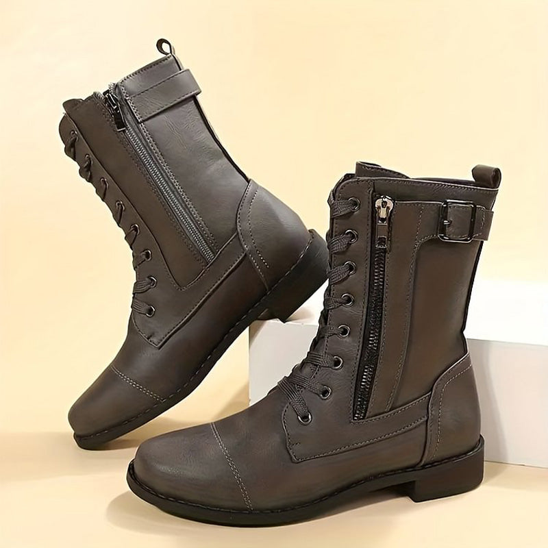 Damen Boots mit lässigem Design und praktischem Reißverschluss | A&B - 3 - Annoboutique