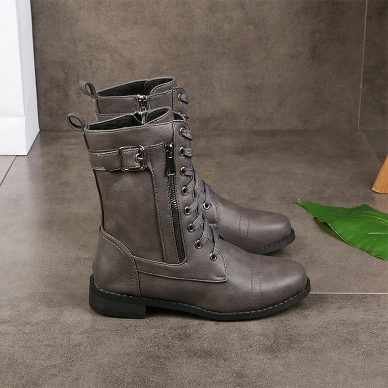 Damen Boots mit lässigem Design und praktischem Reißverschluss | A&B - 6 - Annoboutique