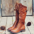 Damen Boots mit hohem Schaft und verstellbarer Schnürung | A&B - 1 - Annoboutique