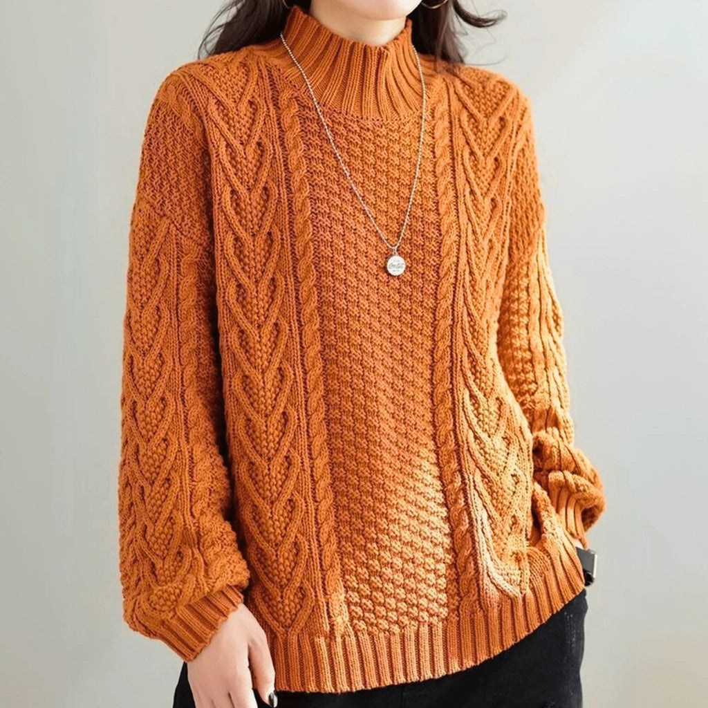 Pullover Damen mit Stehkragen und lässigem Schnitt | A&B - 1 - Annoboutique