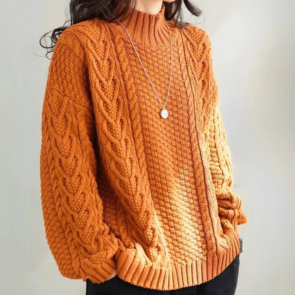 Pullover Damen mit Stehkragen und lässigem Schnitt | A&B - 4 - Annoboutique