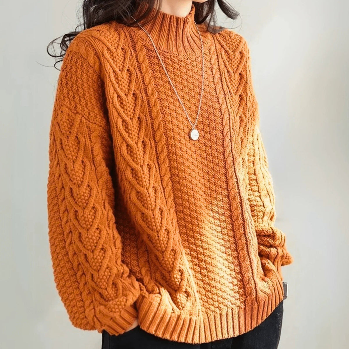 Pullover Damen mit Stehkragen und lässigem Schnitt | A&B - 4 - Annoboutique