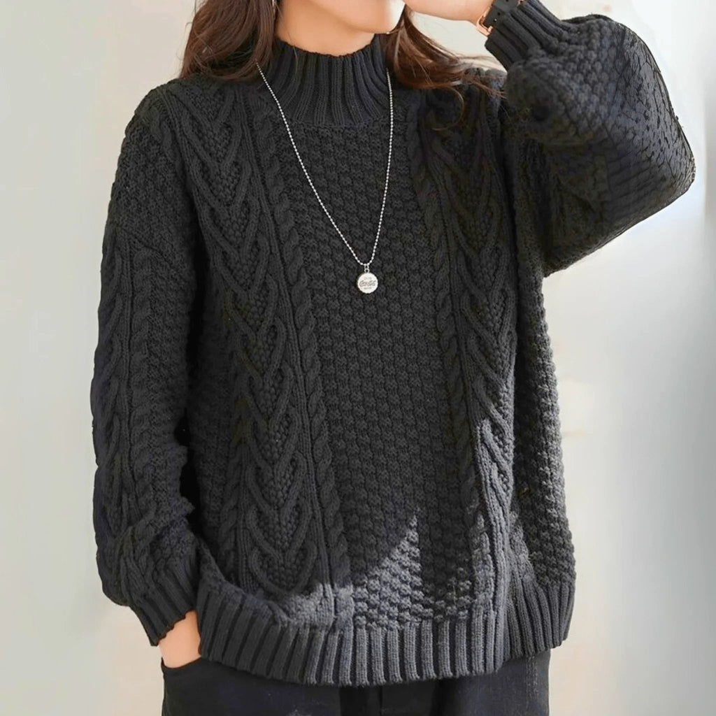 Pullover Damen mit Stehkragen und lässigem Schnitt | A&B - 7 - Annoboutique