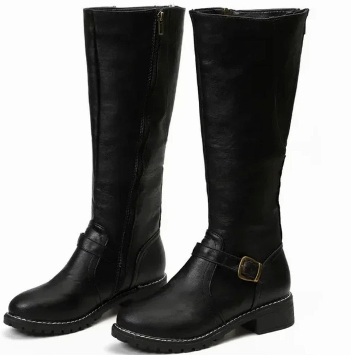 Stiefel Damen mit Blockabsatz und verstellbarem Schnallen-Detail | A&B - 8 - Annoboutique