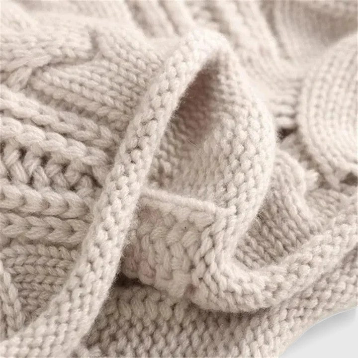 Pullover Damen mit Stehkragen und trendigem Kabelstrickdesign | A&B - 5 - Annoboutique