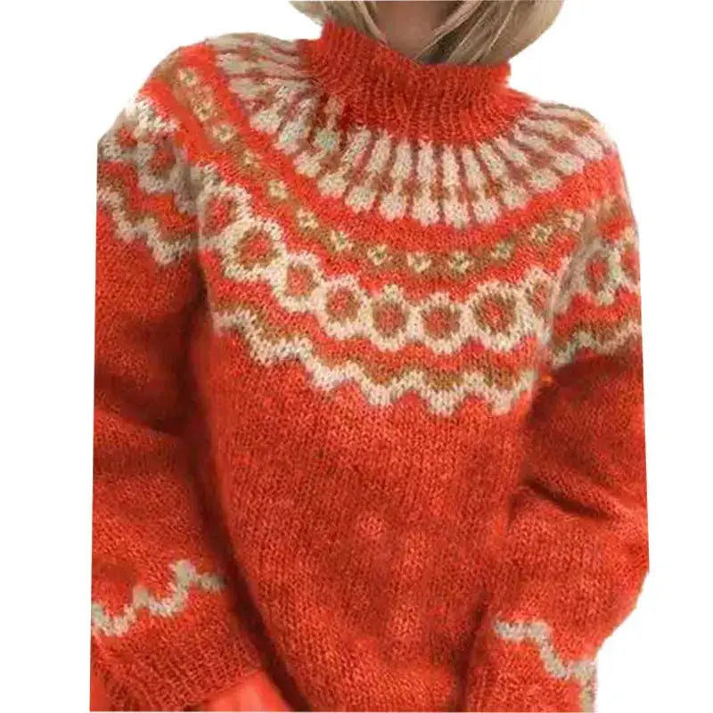 Pullover Damen mit hohem Kragen und lässigem Schnitt | A&B - 4 - Annoboutique