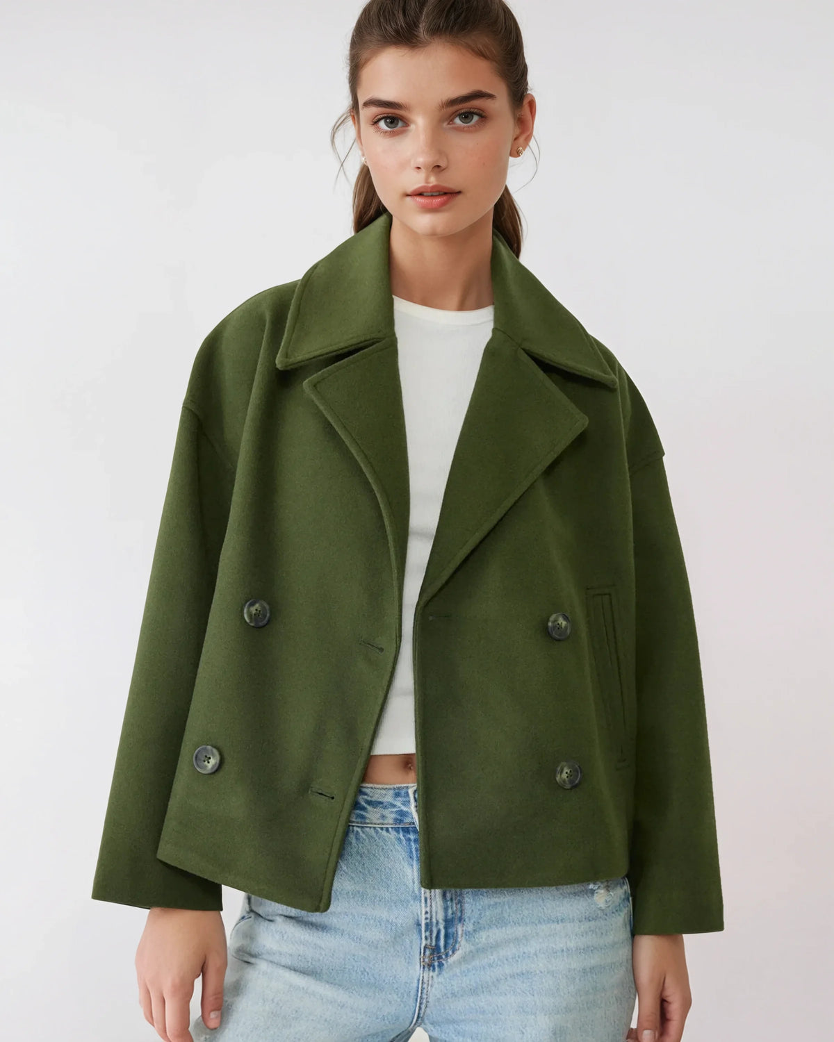 Damenjacke Kurz mit Doppelreiher und Revers | A&B - 11 - Annoboutique