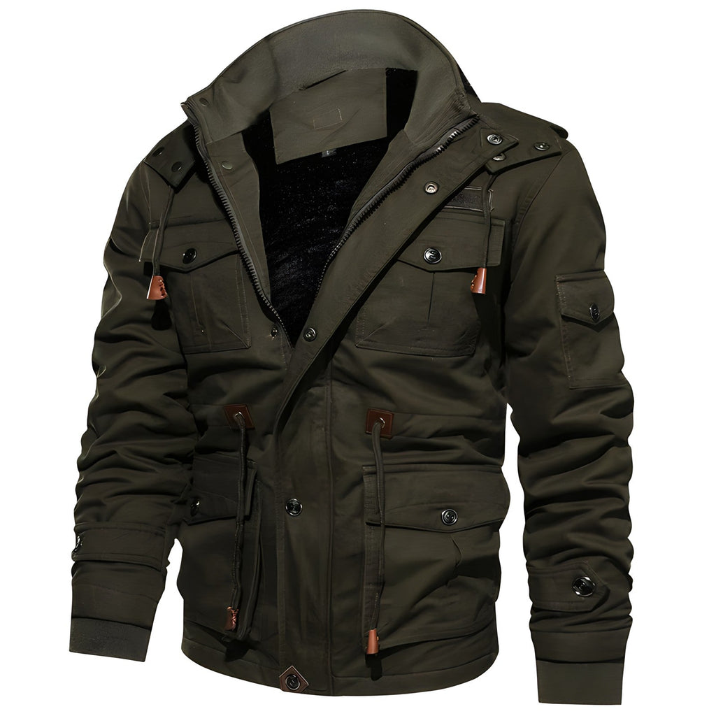 Herrenjacke mit militärischem Design und praktischen Taschen | A&B - 2 - Annoboutique