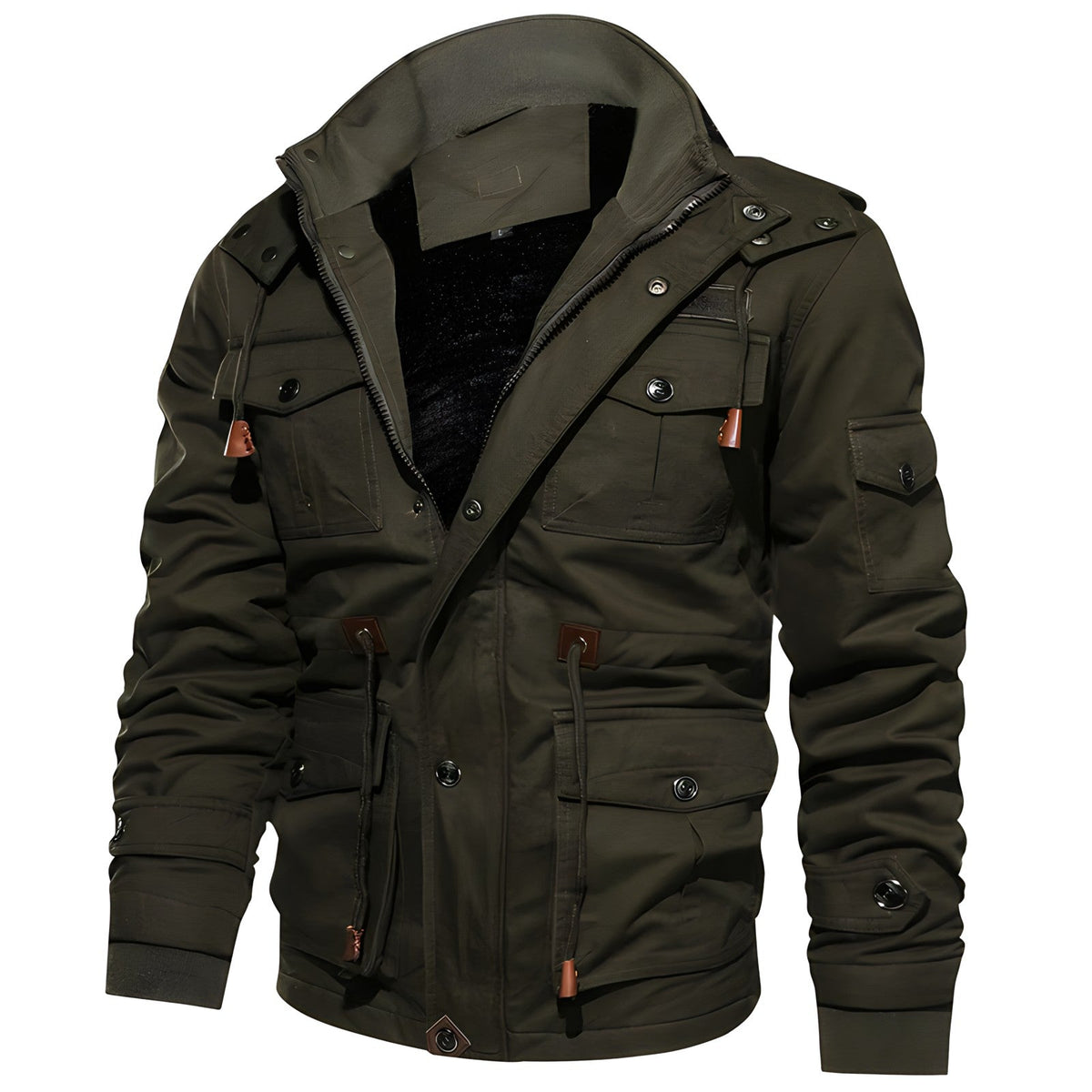 Herrenjacke mit militärischem Design und praktischen Taschen | A&B - 2 - Annoboutique