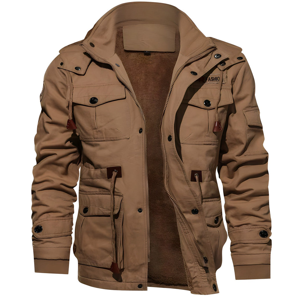 Herrenjacke mit militärischem Design und praktischen Taschen | A&B - 4 - Annoboutique