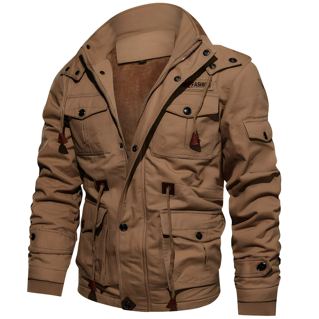 Herrenjacke mit militärischem Design und praktischen Taschen | A&B - 5 - Annoboutique