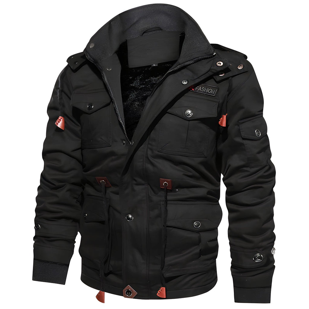 Herrenjacke mit militärischem Design und praktischen Taschen | A&B - 8 - Annoboutique