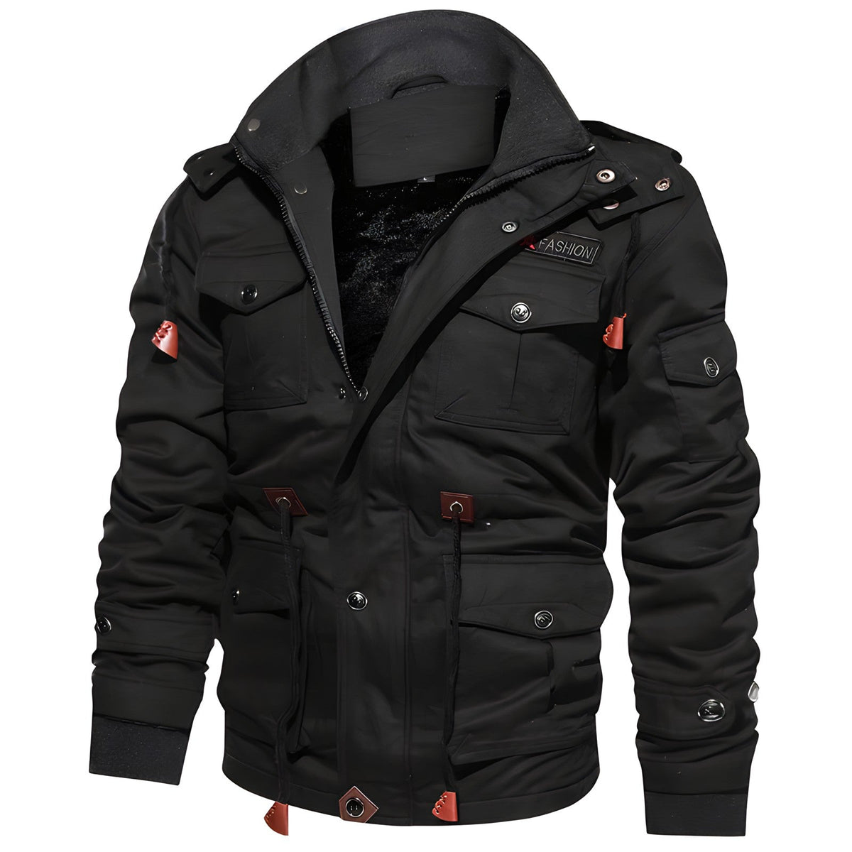 Herrenjacke mit militärischem Design und praktischen Taschen | A&B - 8 - Annoboutique