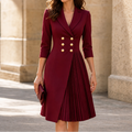 Kleid Damen mit tailliertem Blazer-Schnitt und Plisseerock | A&B - 11 - Annoboutique