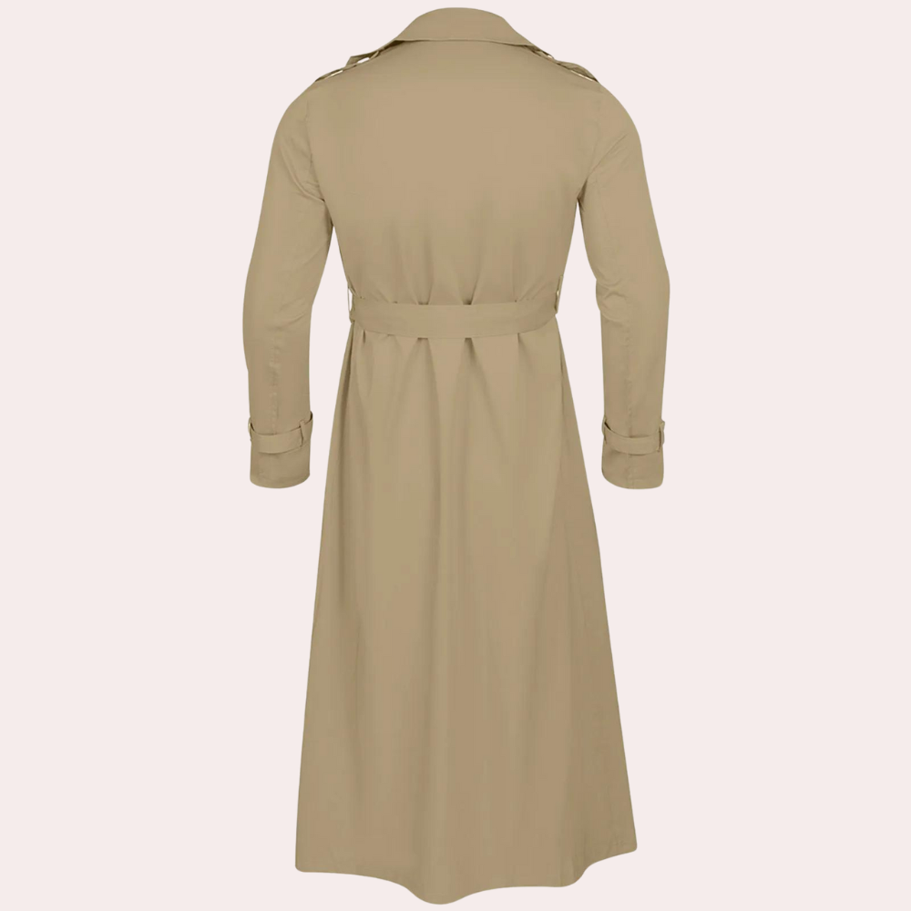 Trenchcoat Herren – Elegante Lange Jacke mit Gürtel | A&B - 3 - Annoboutique